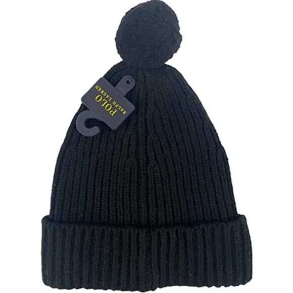 Polo Ralph Lauren Men`s Blue Wool/Nylon Big Pony Signature Merino Cuffed Beanie - Picture 3 of 13